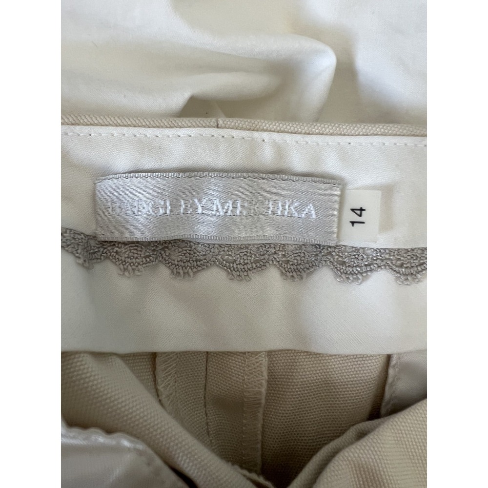 Badgley Mischka 100% linen pants Ivory Sz 14 Casual Coastal Beautifully tailored - Picture 8 of 9